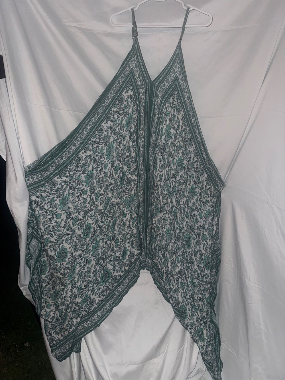 Cost Plus World Market Green Floral Halter Camisole